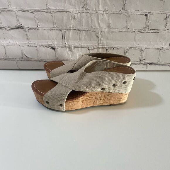 Crown Vintage Women's Cream Wedge Sandals - Picture 2 of 5